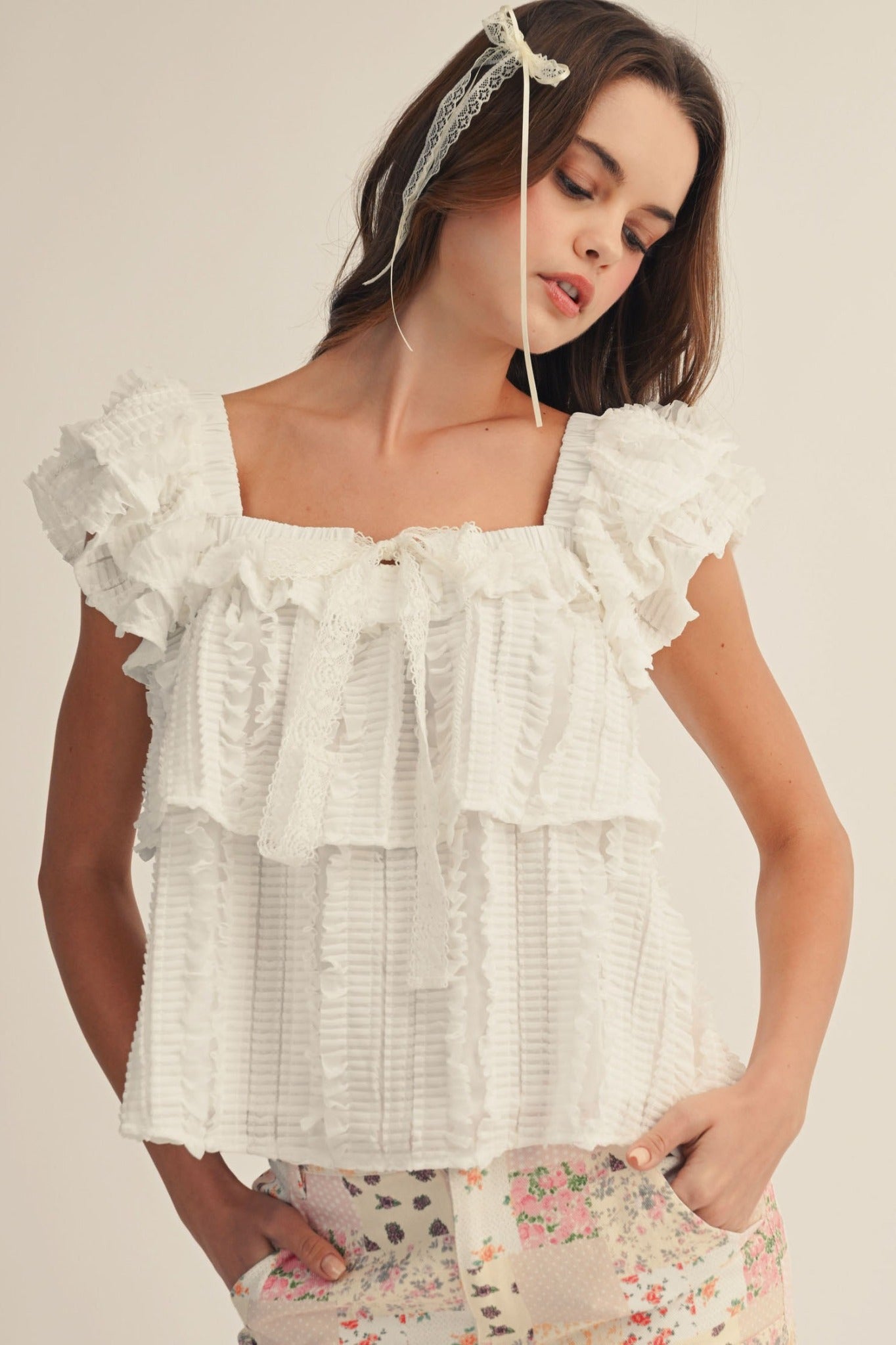 Victoria Ruffled Pleated Blouse - Westly