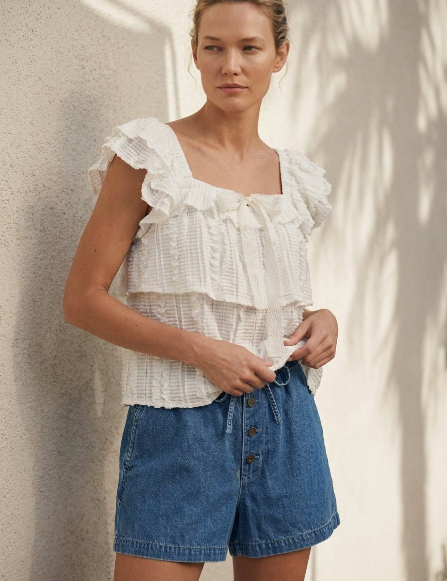 Victoria Ruffled Pleated Blouse - Westly