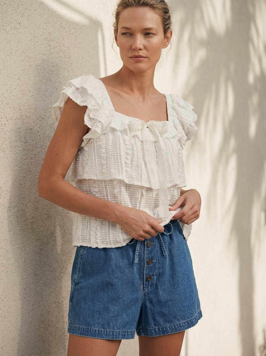 Victoria Ruffled Pleated Blouse - Westly