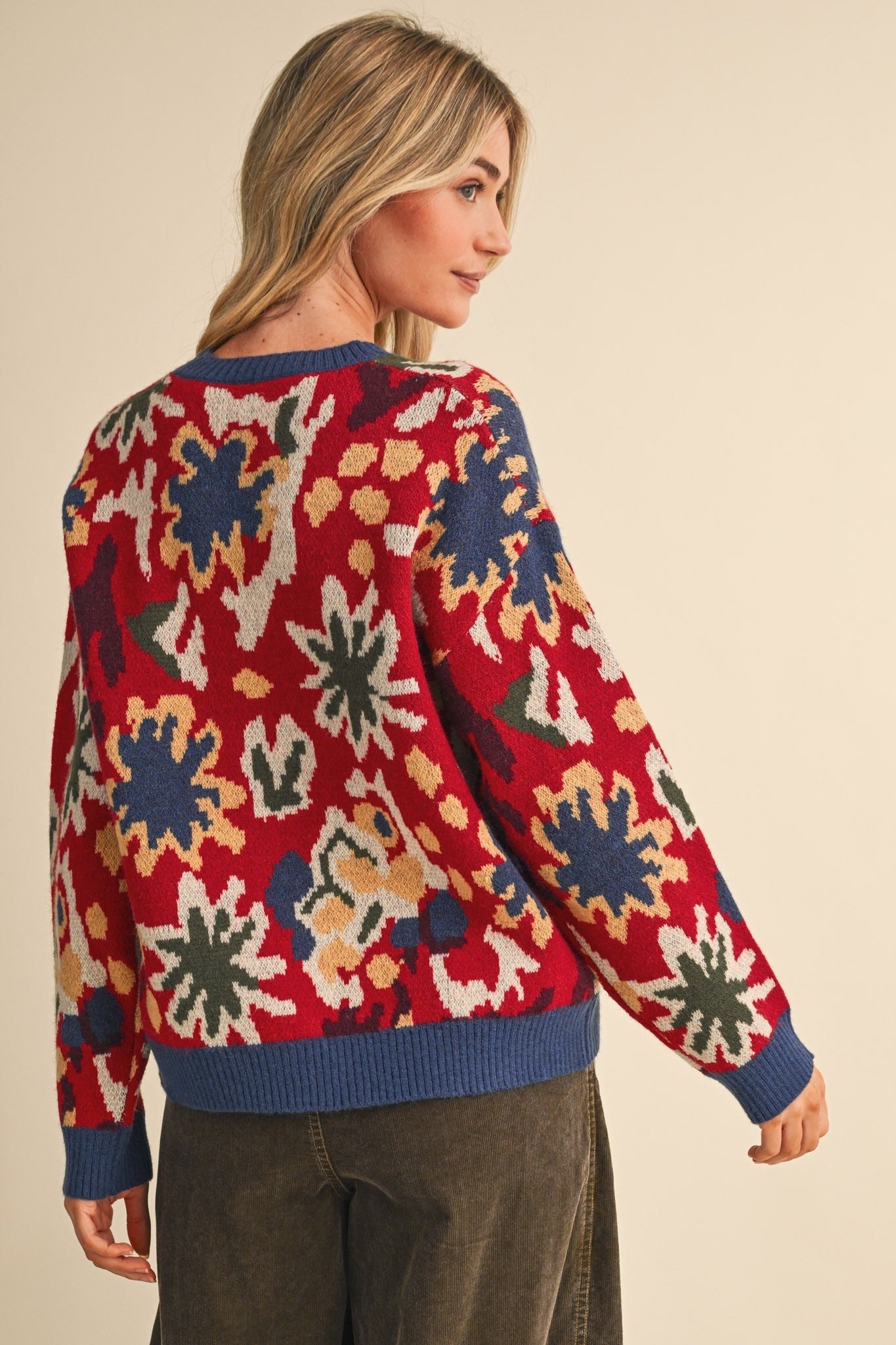 Vincent Abstract Floral Knit Sweater - Westly