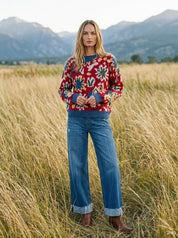 Vincent Abstract Floral Knit Sweater - Westly