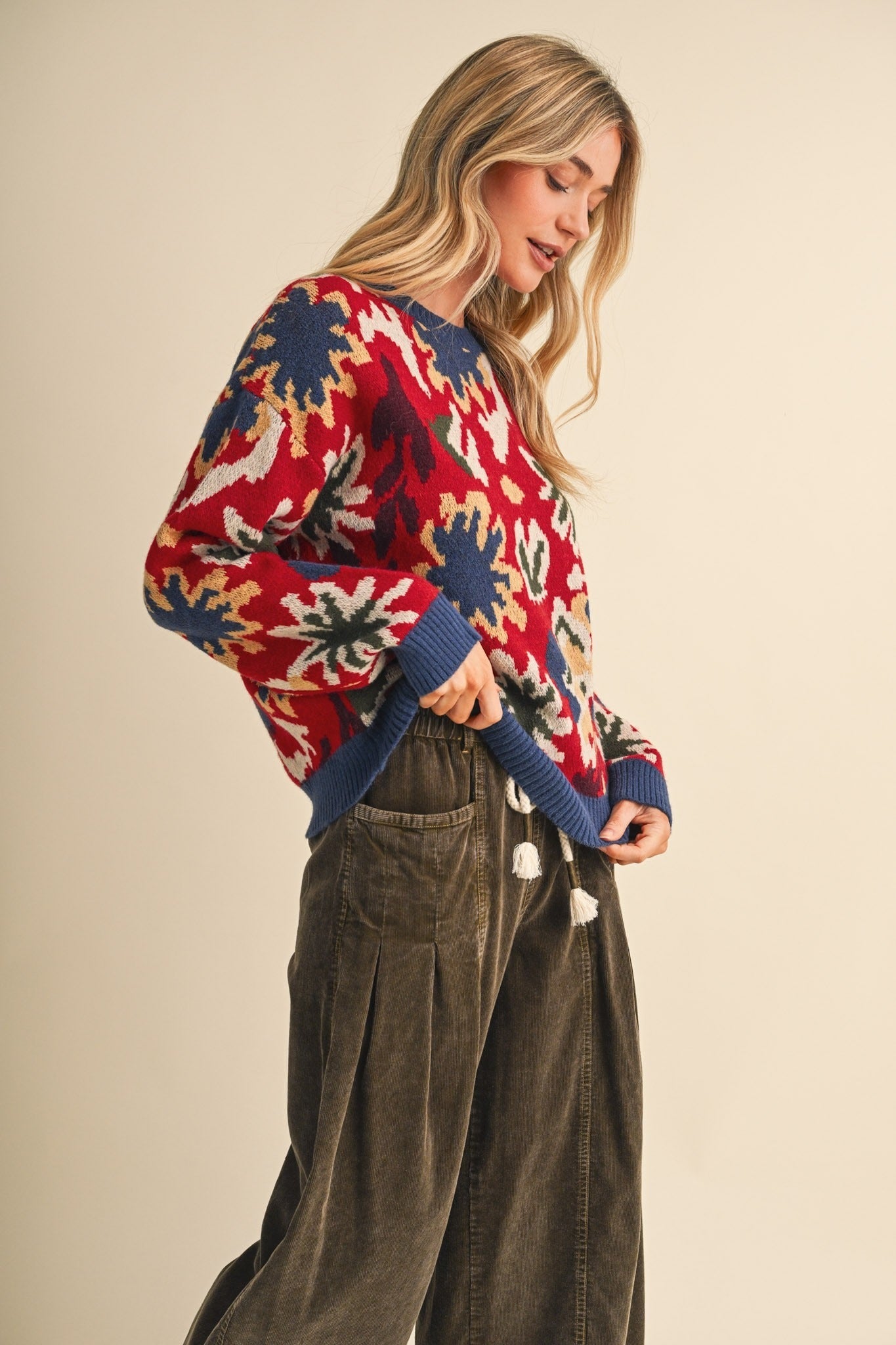 Vincent Abstract Floral Knit Sweater - Westly