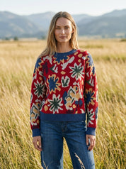 Vincent Abstract Floral Knit Sweater - Westly