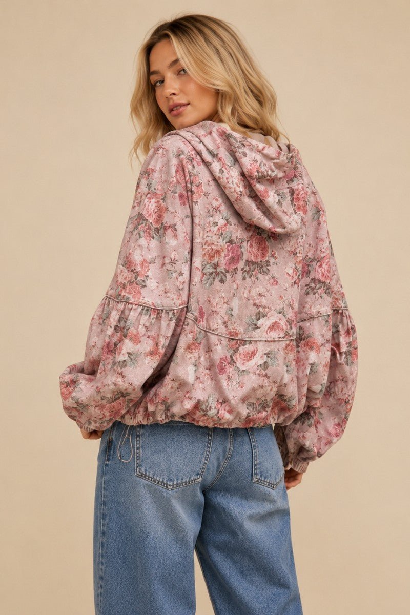 Vintage Rose Hooded Denim Jacket - Westly