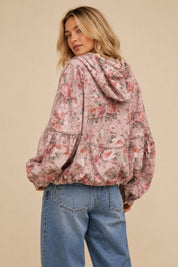 Vintage Rose Hooded Denim Jacket - Westly