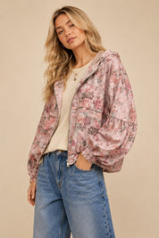 Vintage Rose Hooded Denim Jacket - Westly
