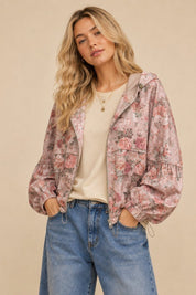 Vintage Rose Hooded Denim Jacket - Westly