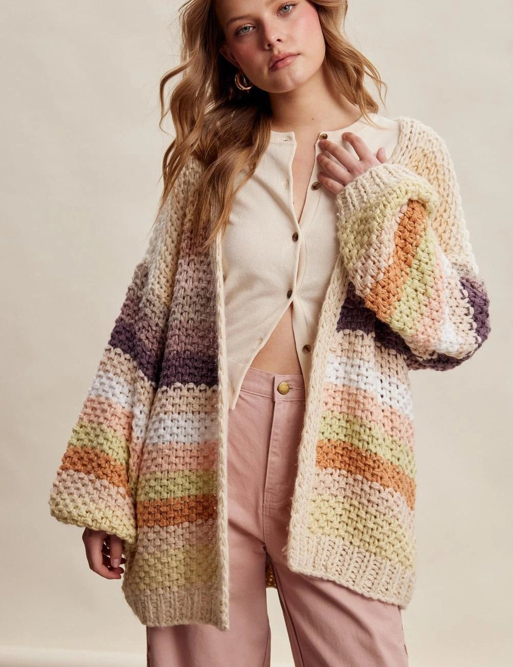 Viv Rainbow Hand-Crochet Cardigan - Westly