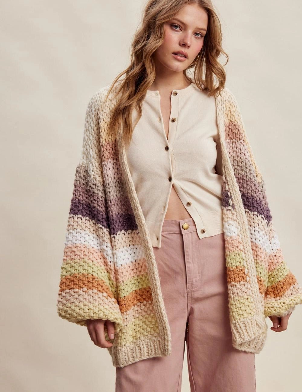 Viv Rainbow Hand-Crochet Cardigan - Westly