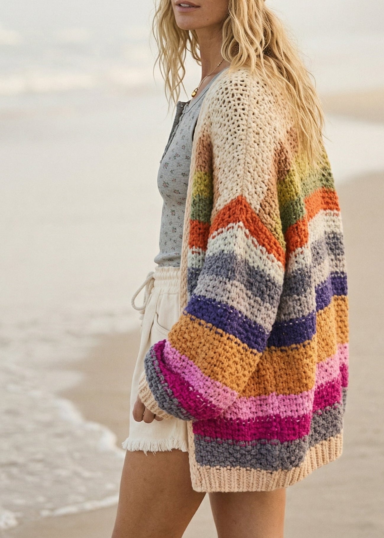Viv Rainbow Hand - Crochet Cardigan [PRE - ORDER 5/10] - Westly