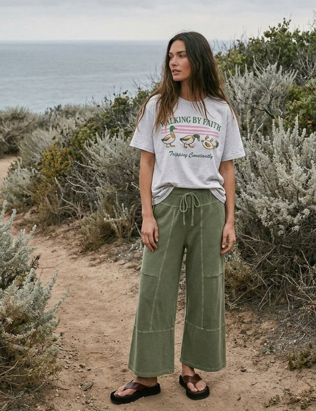 Walking By Faith Oversized Graphic Tee - Westly
