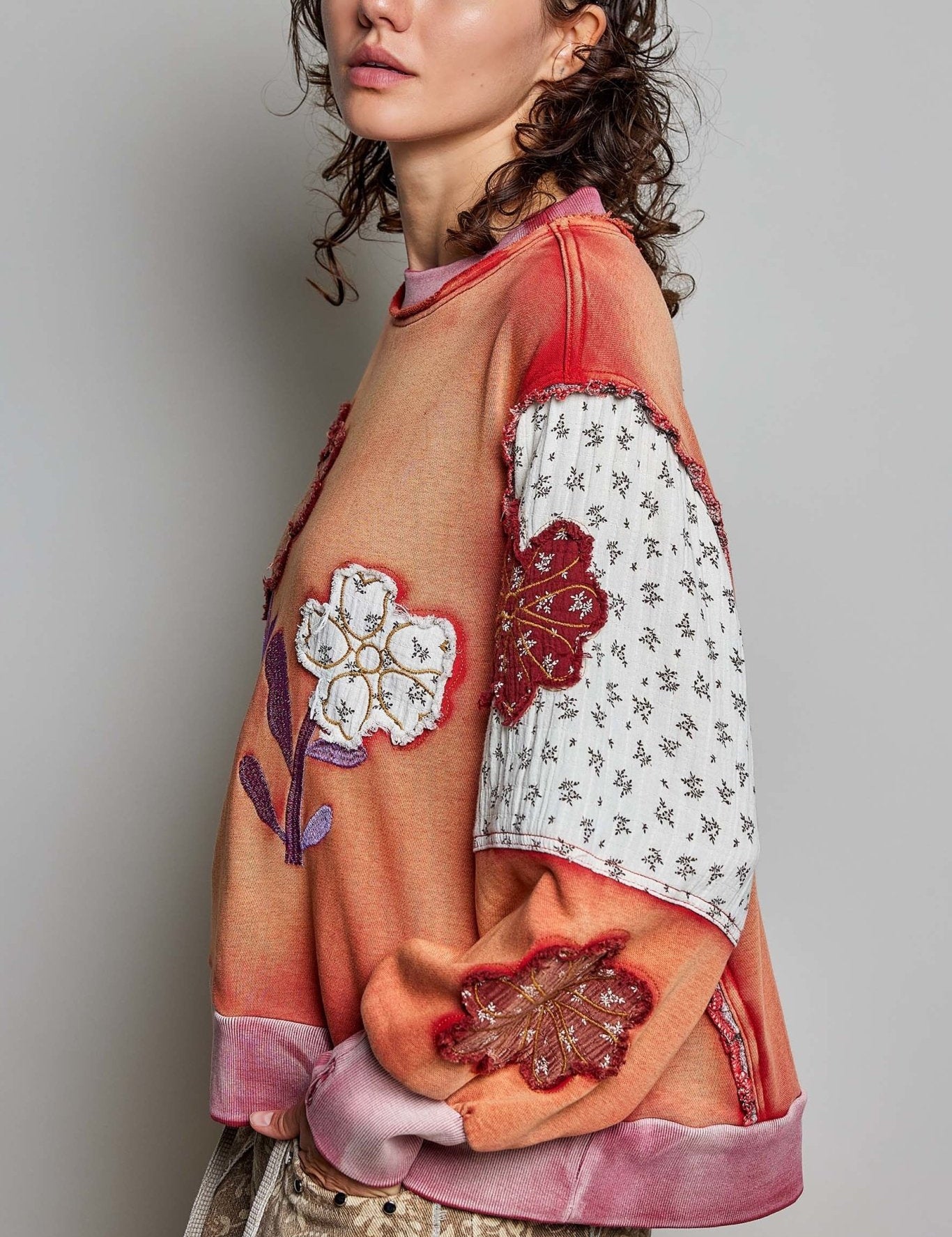 Wallflower Double Gauze French Terry Patchwork Pullover - Westly