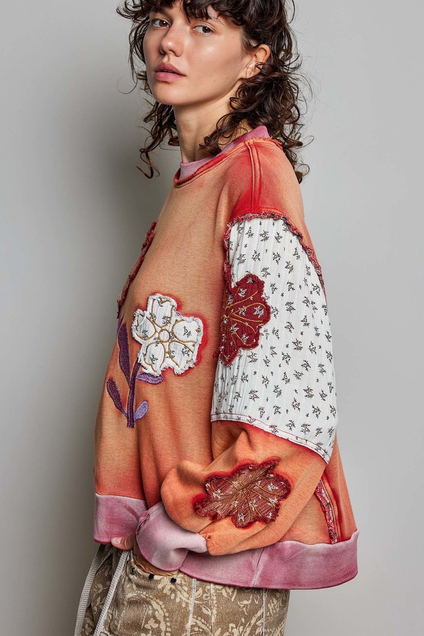 Wallflower Double Gauze French Terry Patchwork Pullover - Westly