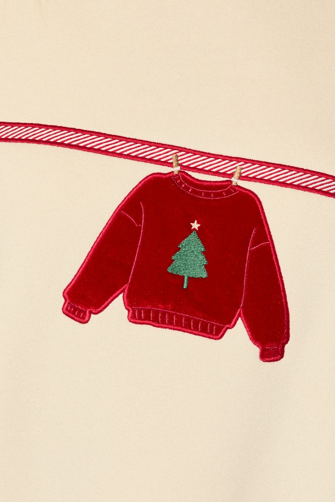 Wash Day Holiday Clothesline Sweatshirt in Cream — product photo 05