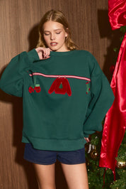 Wash Day Holiday Clothesline Sweatshirt in Dark Green — product photo 02