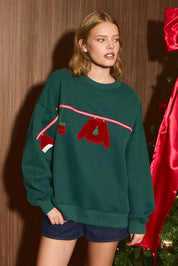 Wash Day Holiday Clothesline Sweatshirt in Dark Green — product photo 03