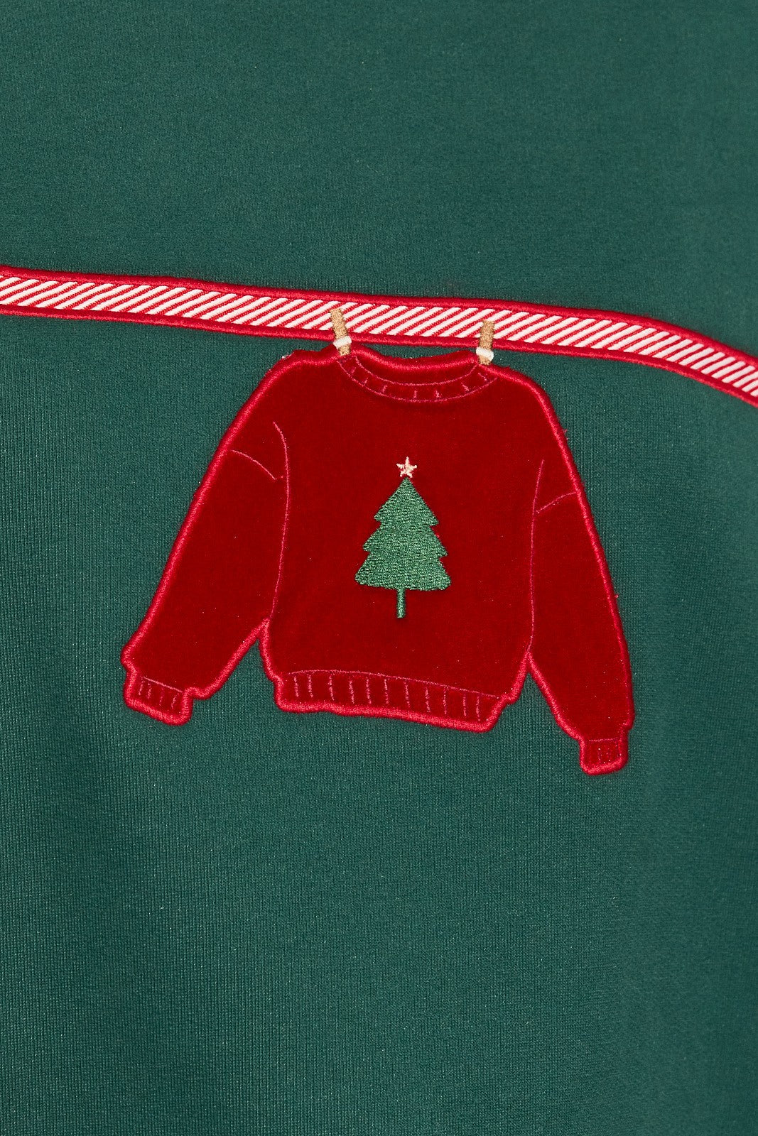 Wash Day Holiday Clothesline Sweatshirt in Dark Green — product photo 05