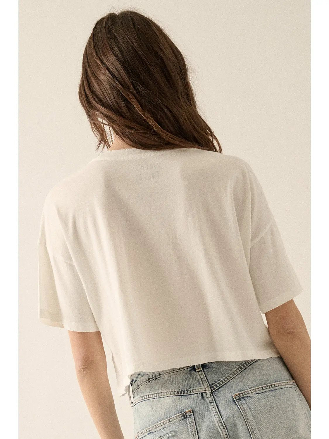 Watercolor Seahorse Cropped Graphic Tee - Westly