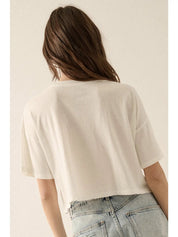 Watercolor Seahorse Cropped Graphic Tee - Westly