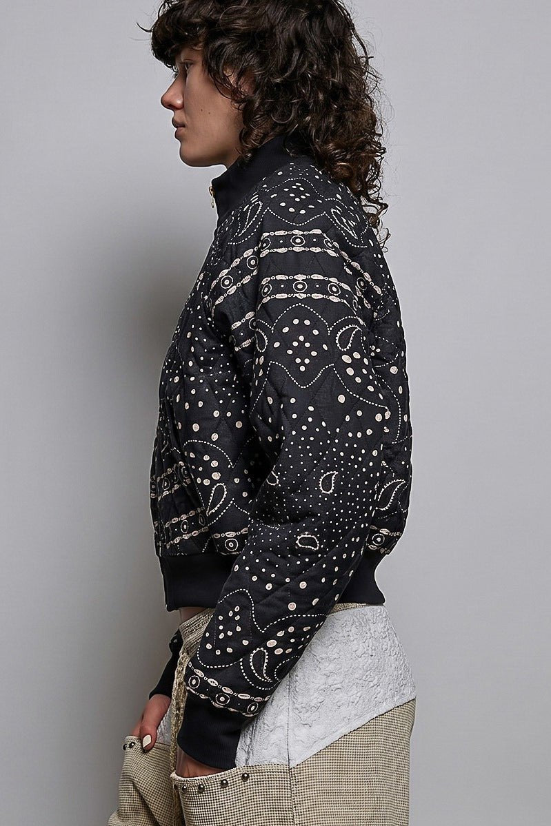 Waylon Bandana Quilted Bomber Jacket - Westly