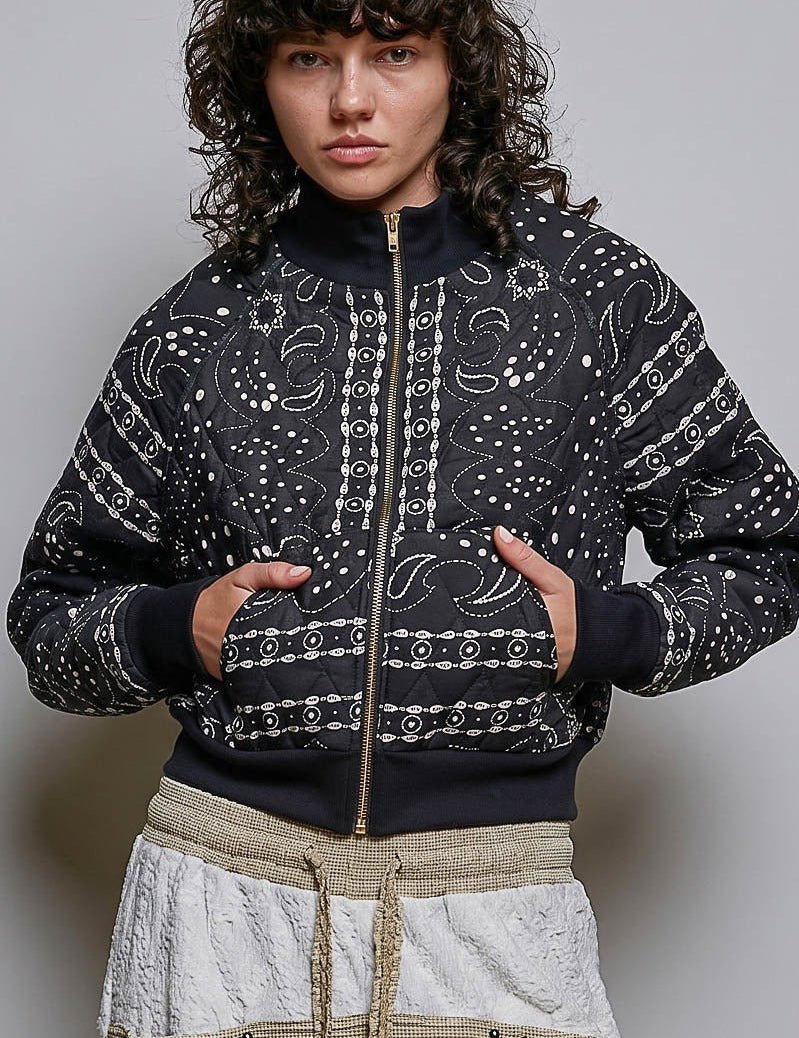 Waylon Bandana Quilted Bomber Jacket - Westly
