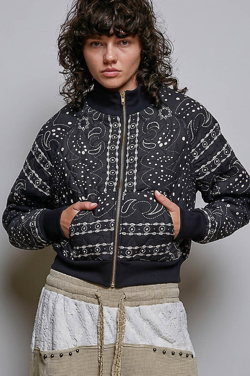 Waylon Bandana Quilted Bomber Jacket - Westly