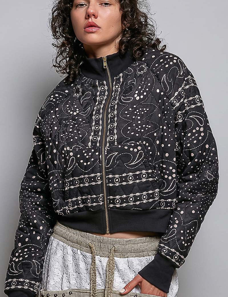 Waylon Bandana Quilted Bomber Jacket - Westly