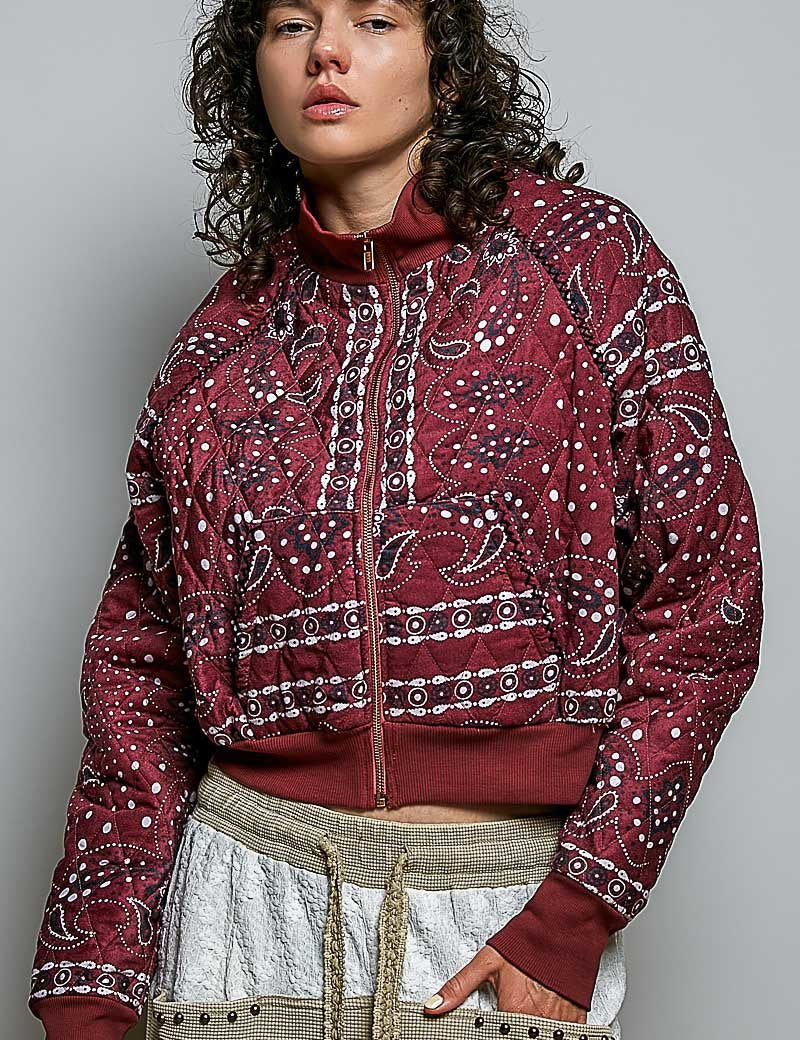 Waylon Bandana Quilted Bomber Jacket - Westly