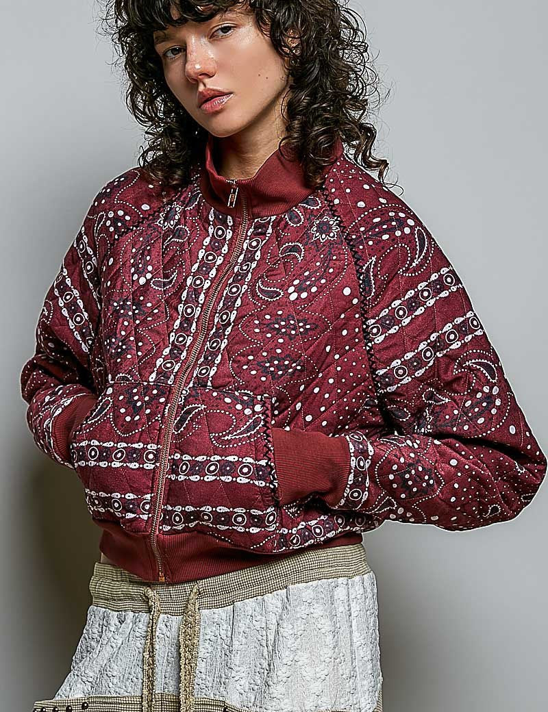 Waylon Bandana Quilted Bomber Jacket - Westly