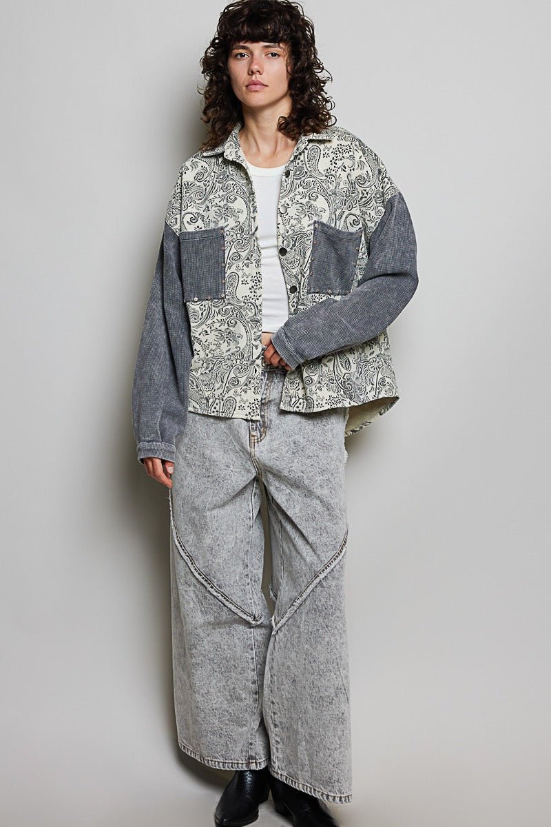 Wayward Mixed Print Shacket - Westly