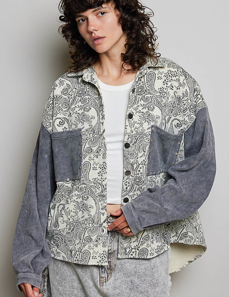 Wayward Mixed Print Shacket - Westly
