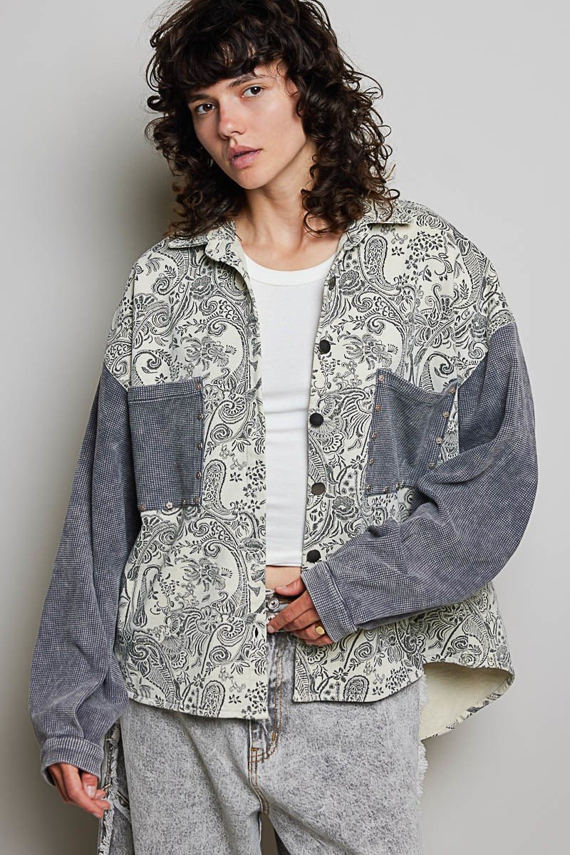 Wayward Mixed Print Shacket - Westly
