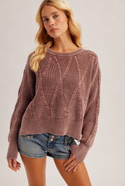 Weathered Days Cable Knit Sweater - Westly