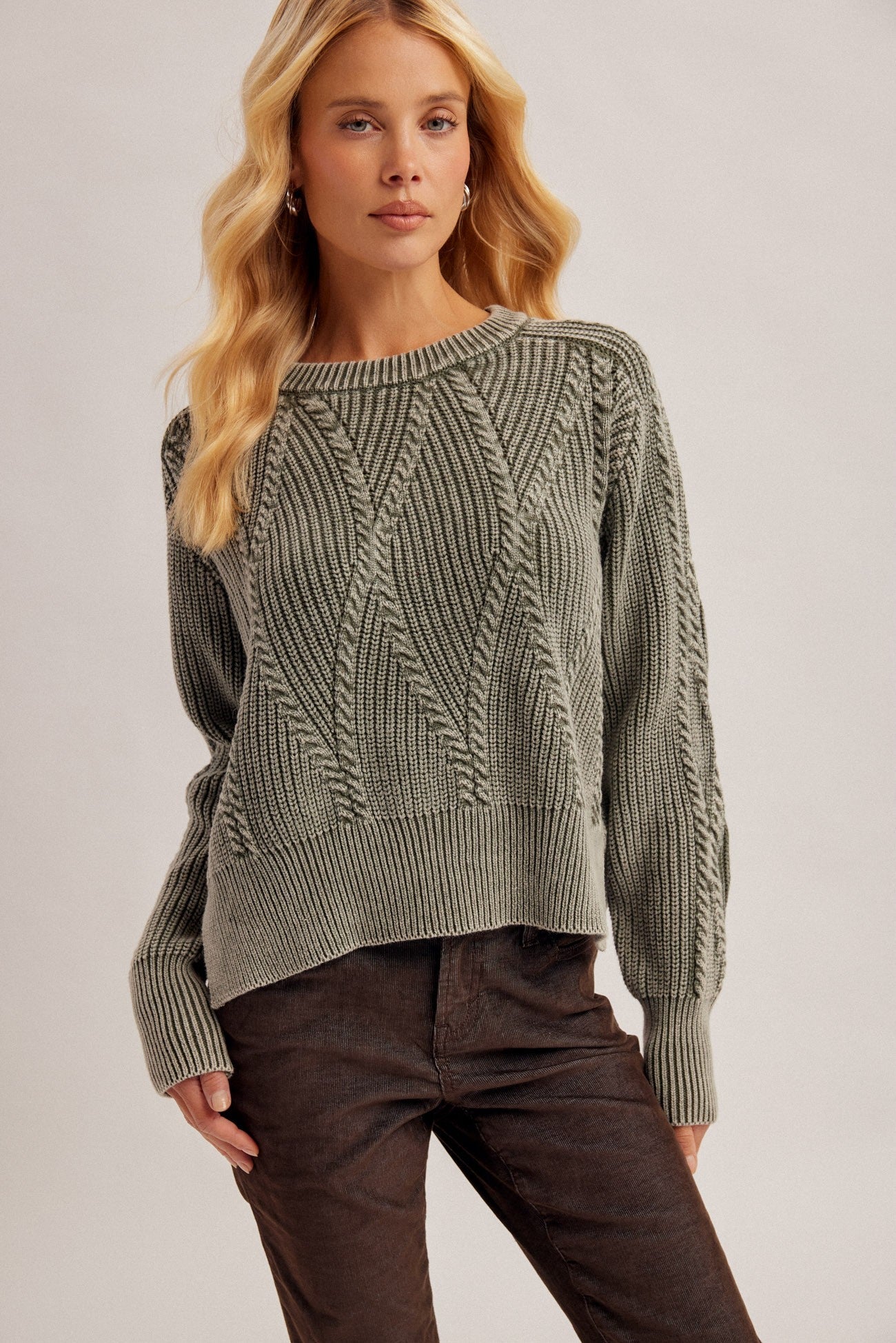 Weathered Days Cable Knit Sweater - Westly