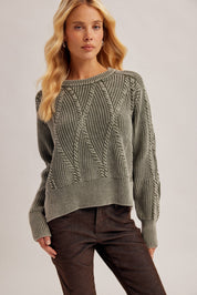 Weathered Days Cable Knit Sweater - Westly