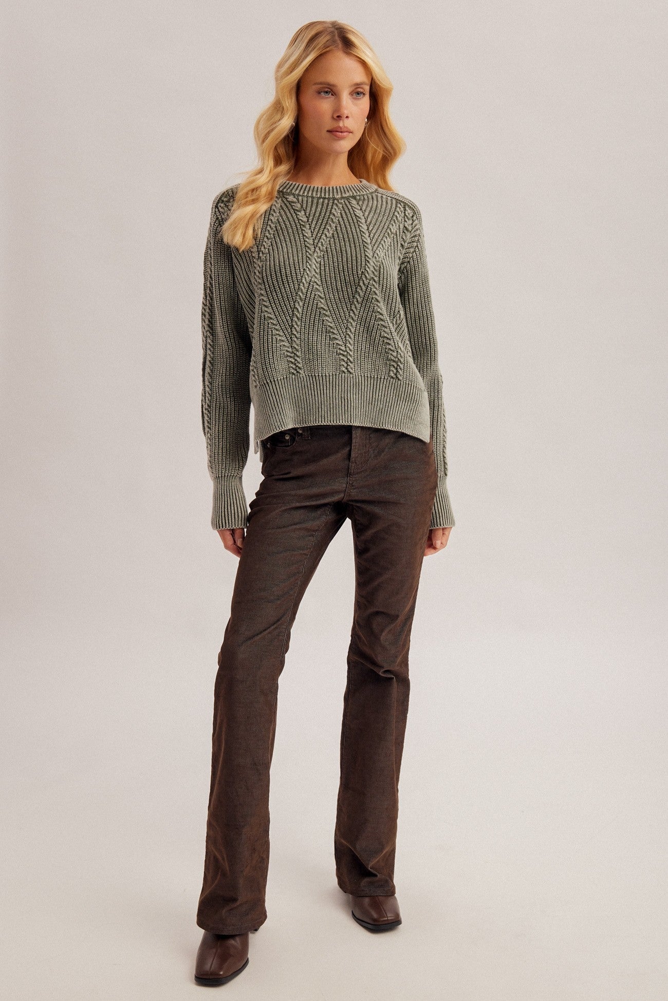Weathered Days Cable Knit Sweater - Westly