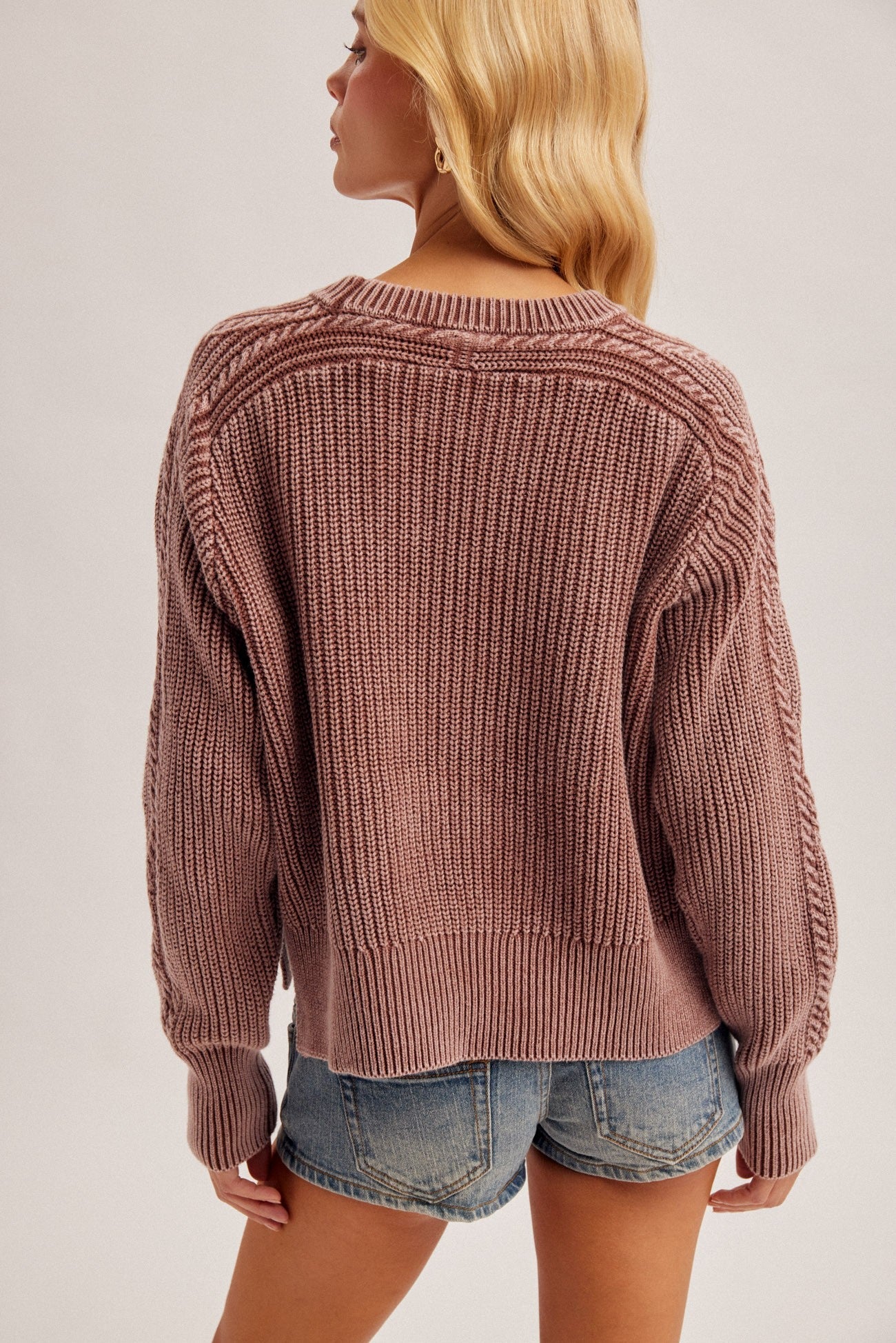 Weathered Days Cable Knit Sweater - Westly
