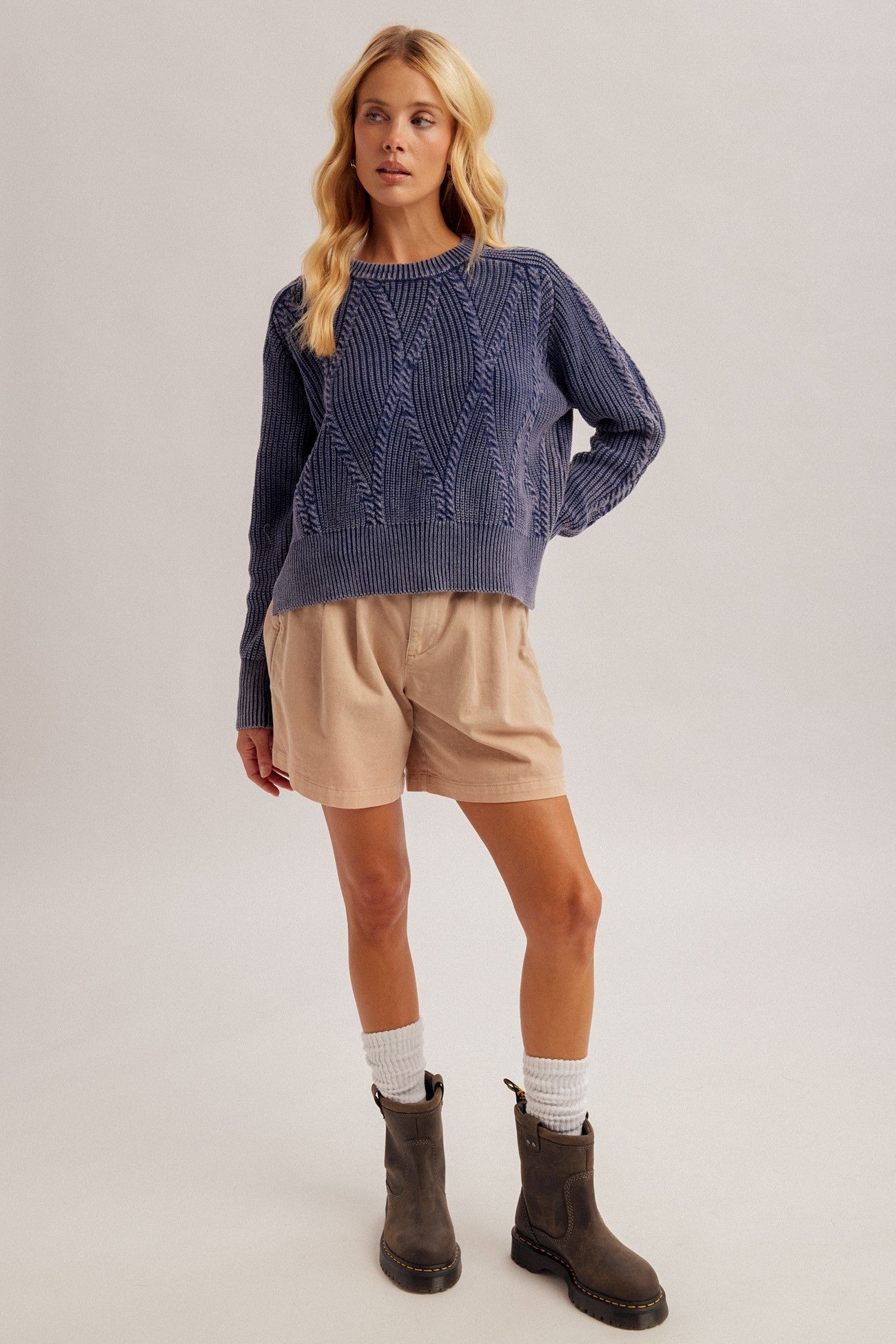 Weathered Days Cable Knit Sweater - Westly