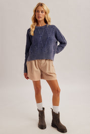 Weathered Days Cable Knit Sweater - Westly