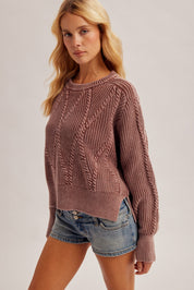 Weathered Days Cable Knit Sweater - Westly