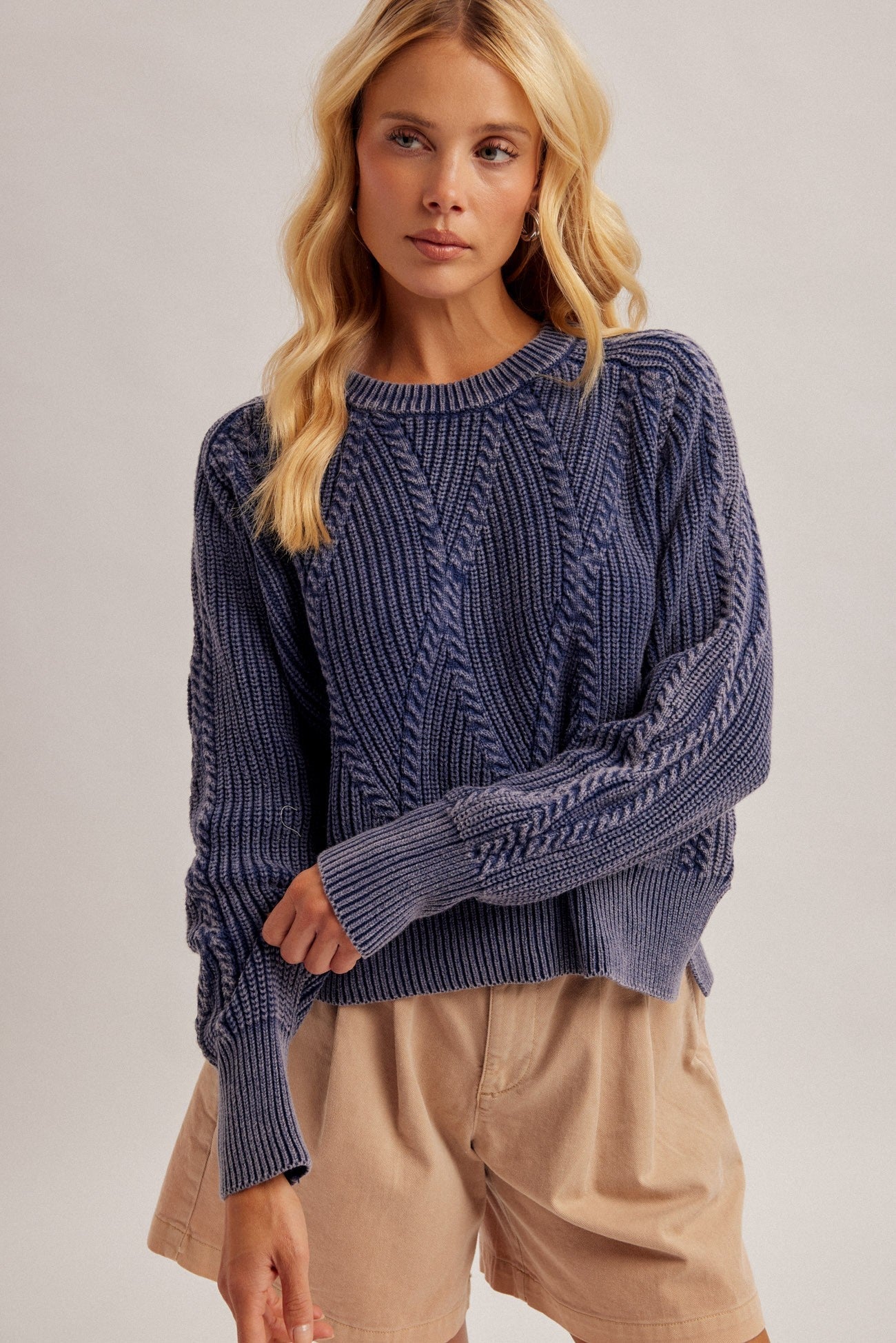 Weathered Days Cable Knit Sweater - Westly