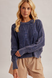 Weathered Days Cable Knit Sweater - Westly