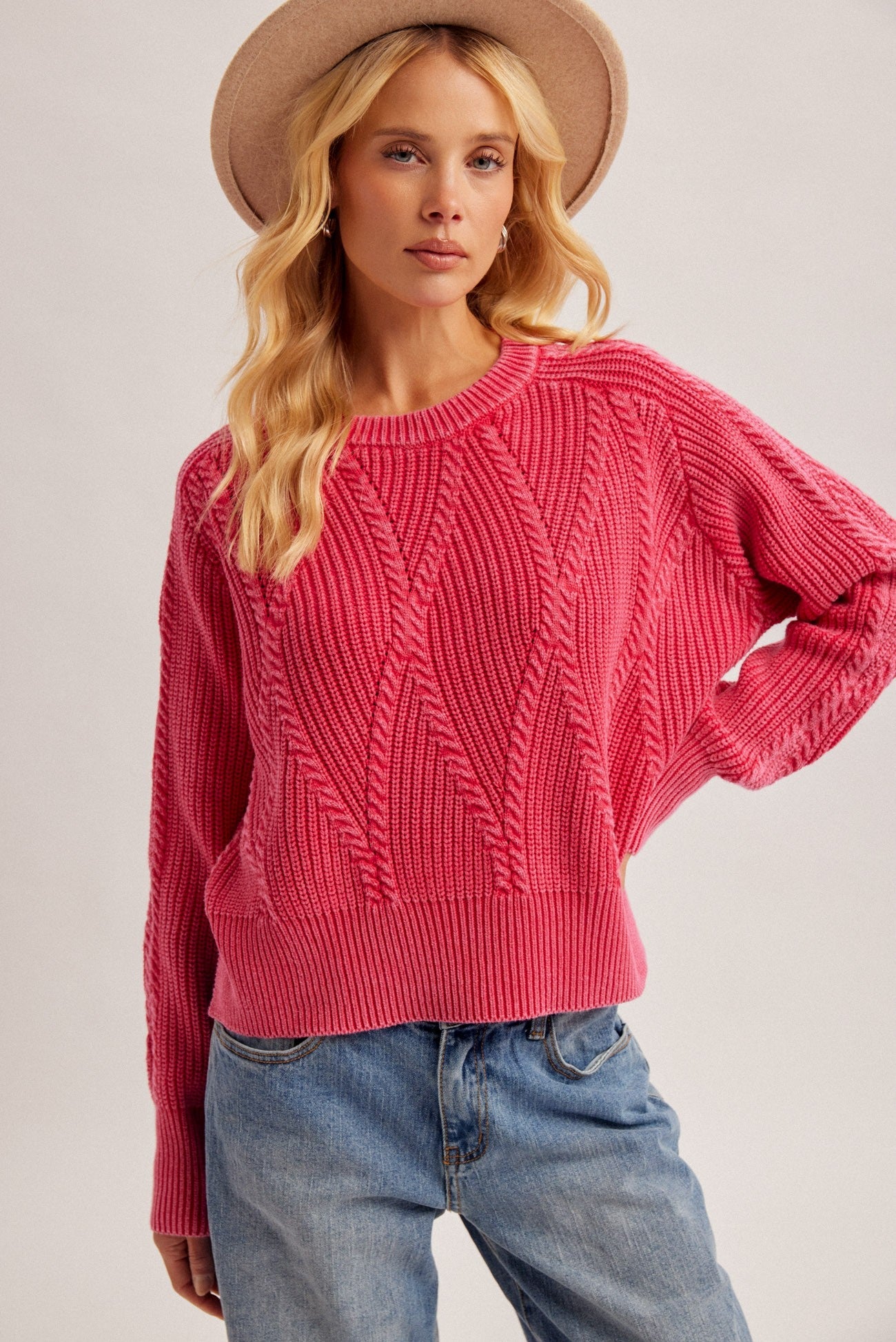 Weathered Days Cable Knit Sweater - Westly