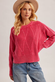 Weathered Days Cable Knit Sweater - Westly