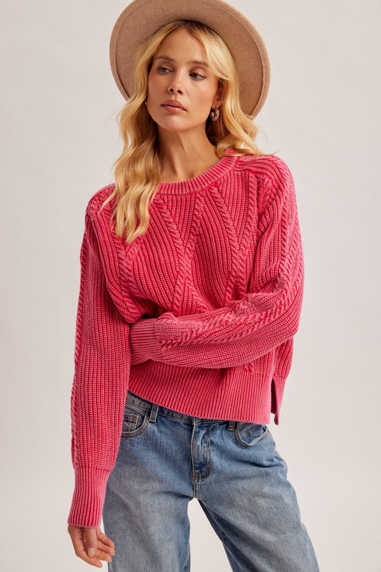 Weathered Days Cable Knit Sweater - Westly