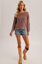 Weathered Days Cable Knit Sweater - Westly