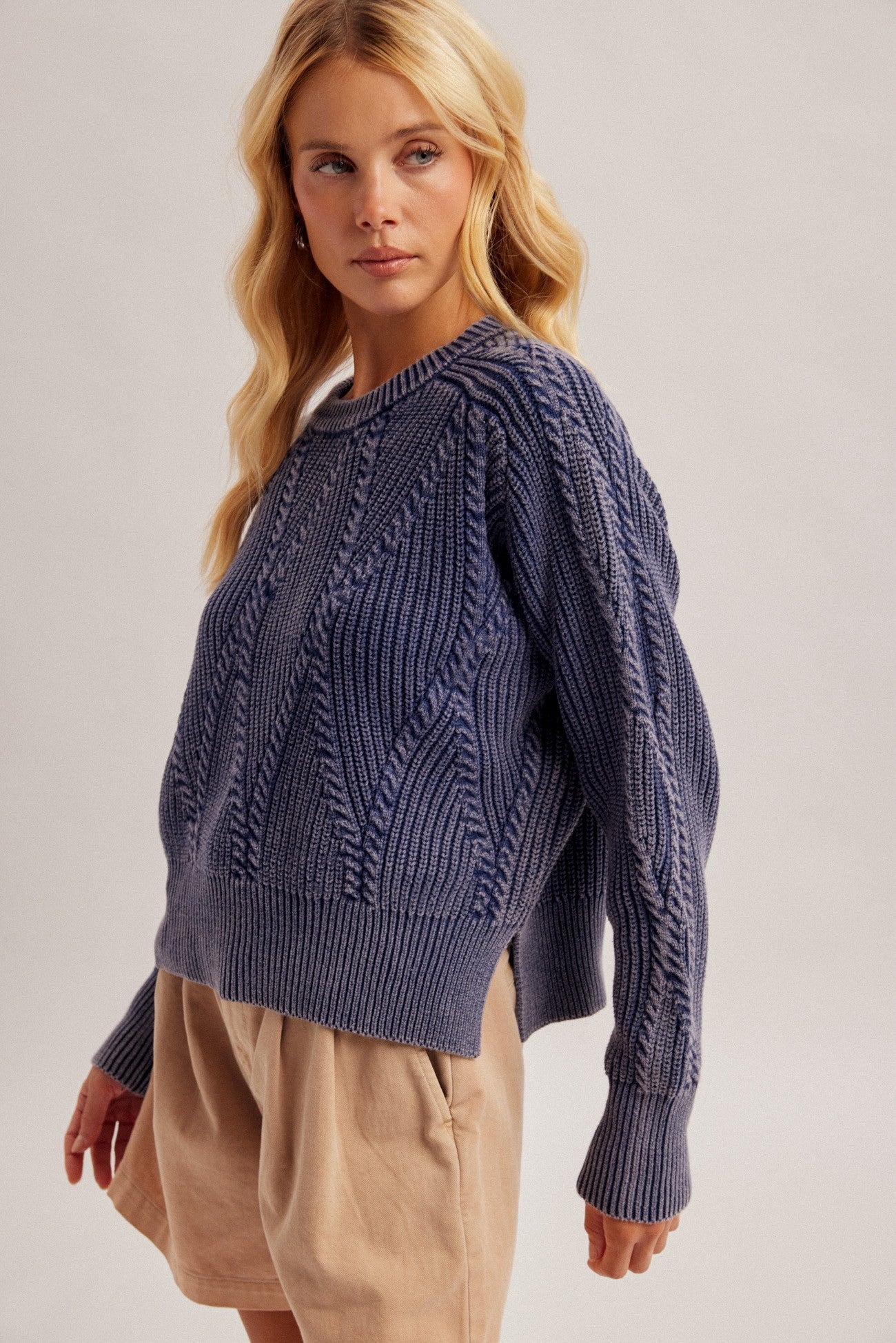 Weathered Days Cable Knit Sweater - Westly