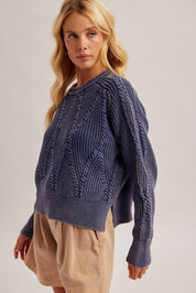 Weathered Days Cable Knit Sweater - Westly
