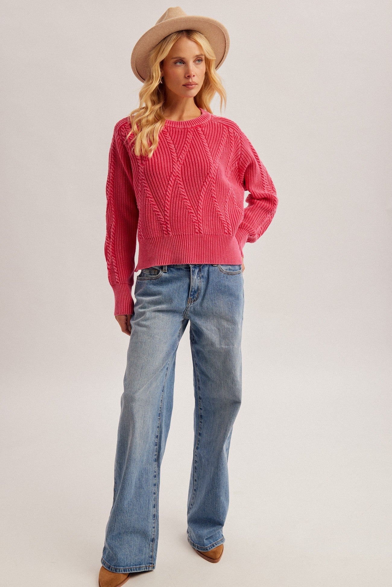 Weathered Days Cable Knit Sweater - Westly