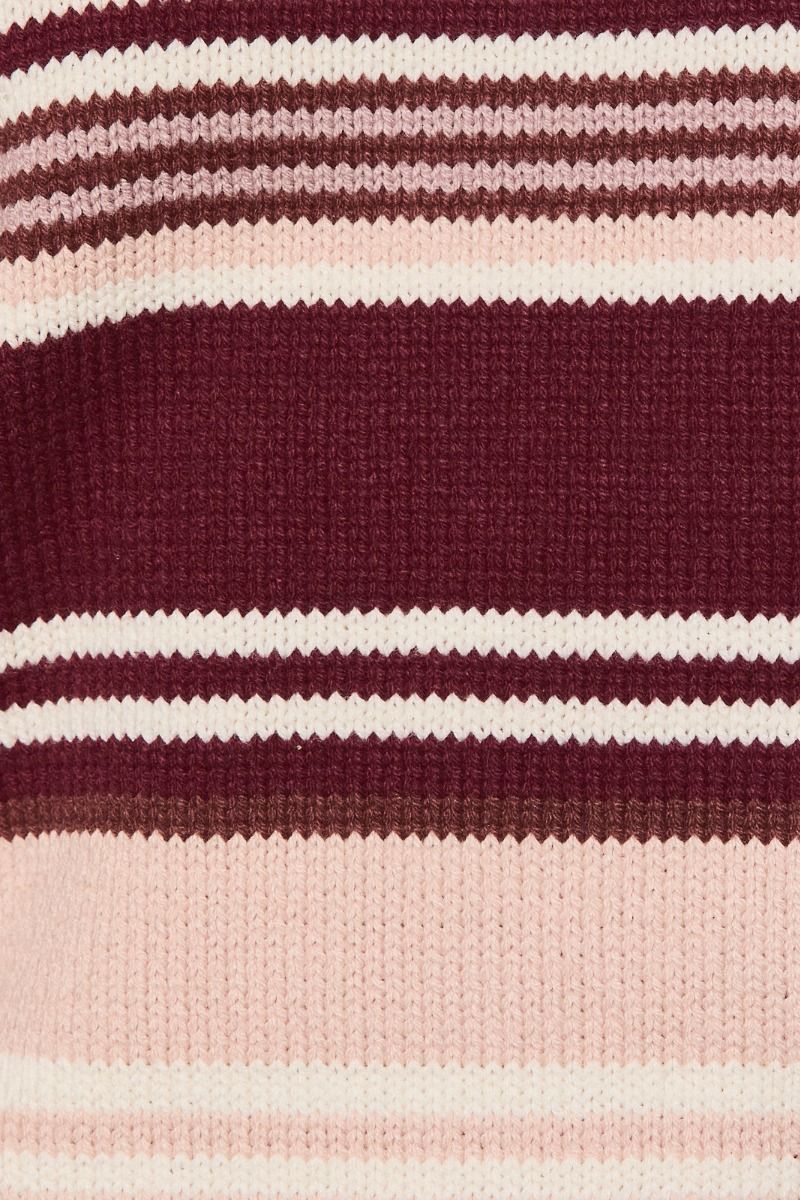 Weekend Retreat Striped Knit Lounge Set in Burgundy Multi Stripe - product photo 25